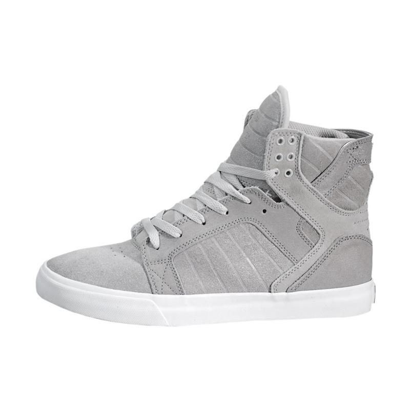 Buty Supra SKYTOP - Sneakersy Wysokie Damskie - Szare (YFQC-39216)